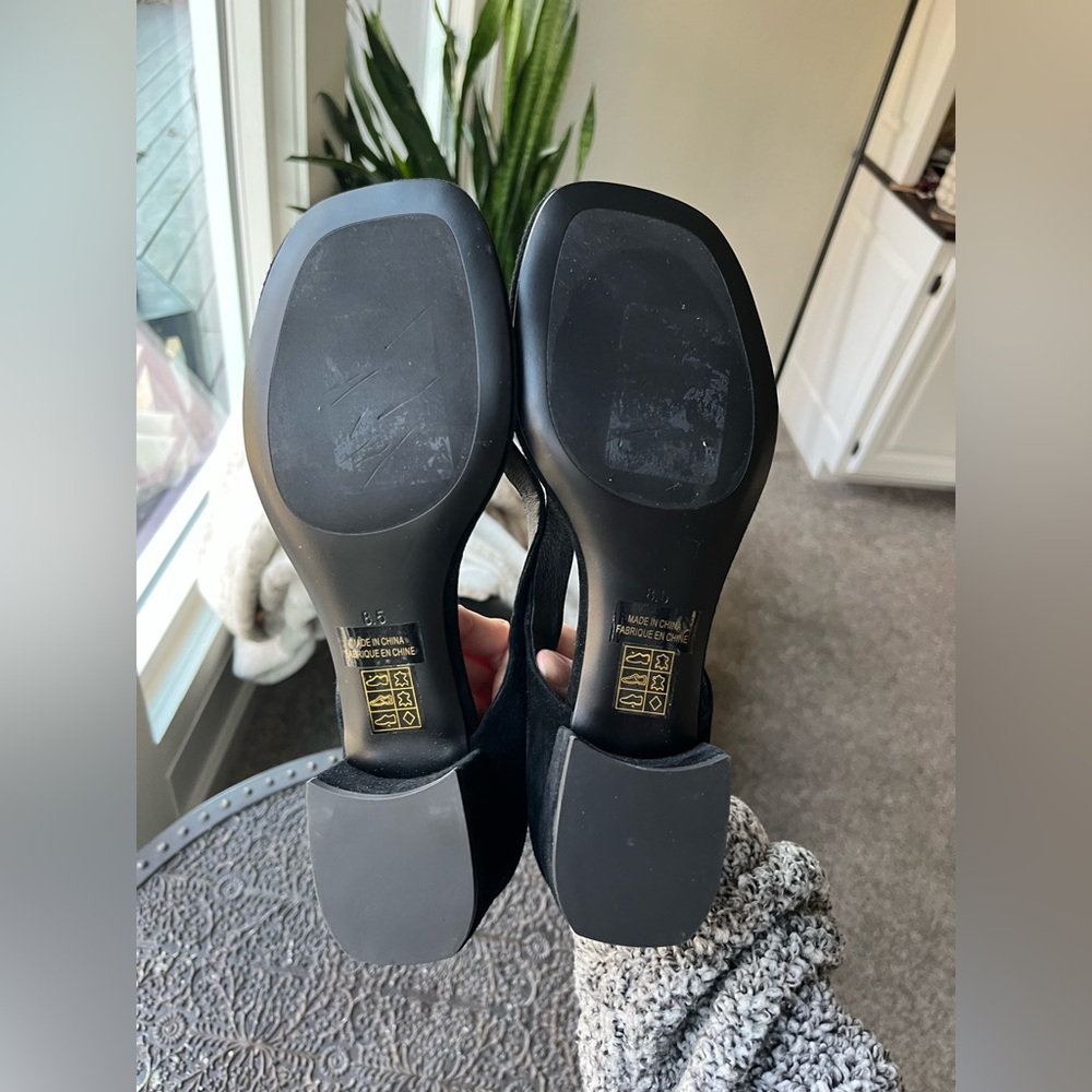 NEW JEFFREY CAMPBELL EMELIE BLACK SUEDE KITTEN HEEL SANDALS 8.5 - Picture 7 of 8
